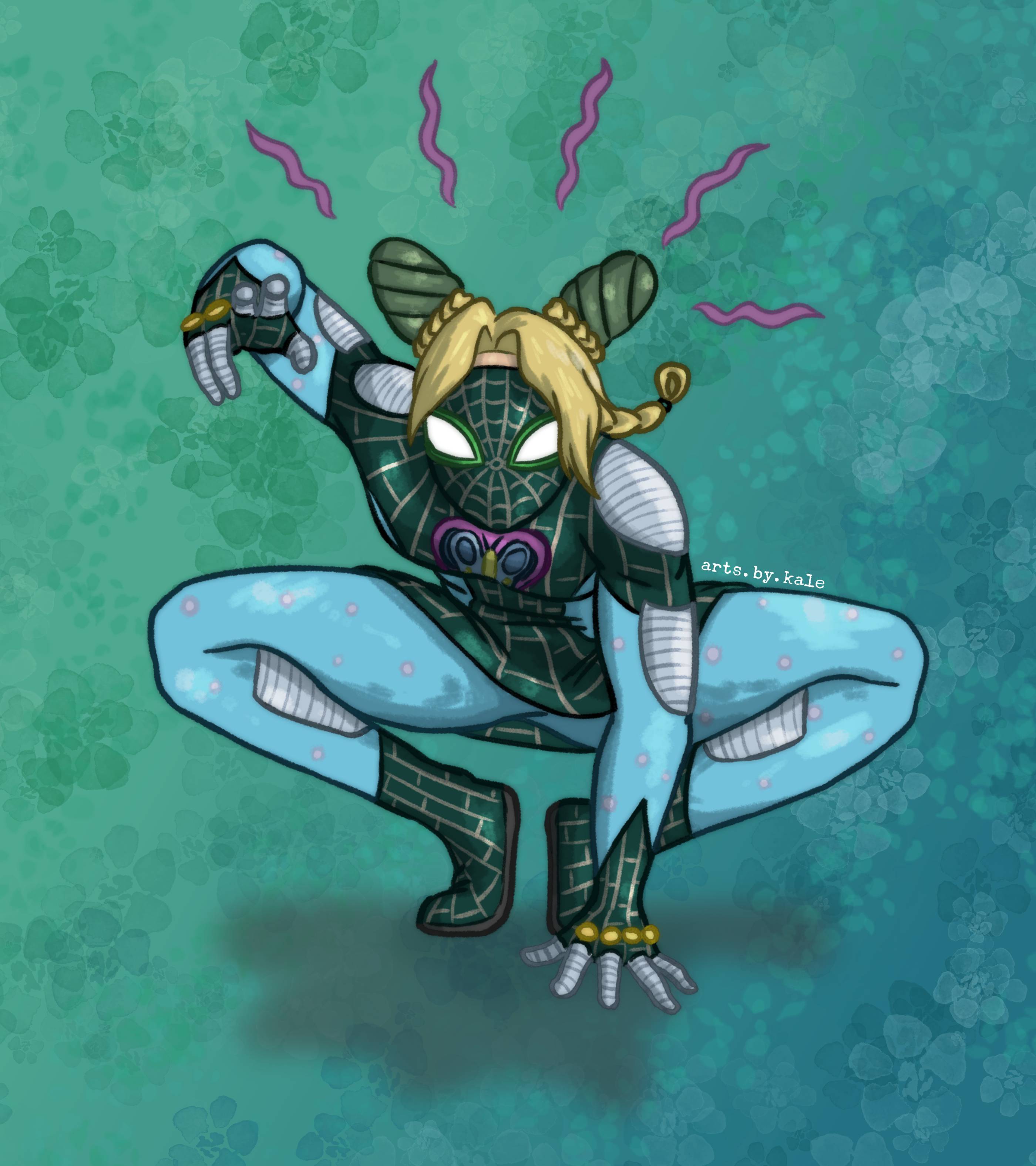 Spider-Verse inspired fanart of Jolyne Kujo as a Spider-Person